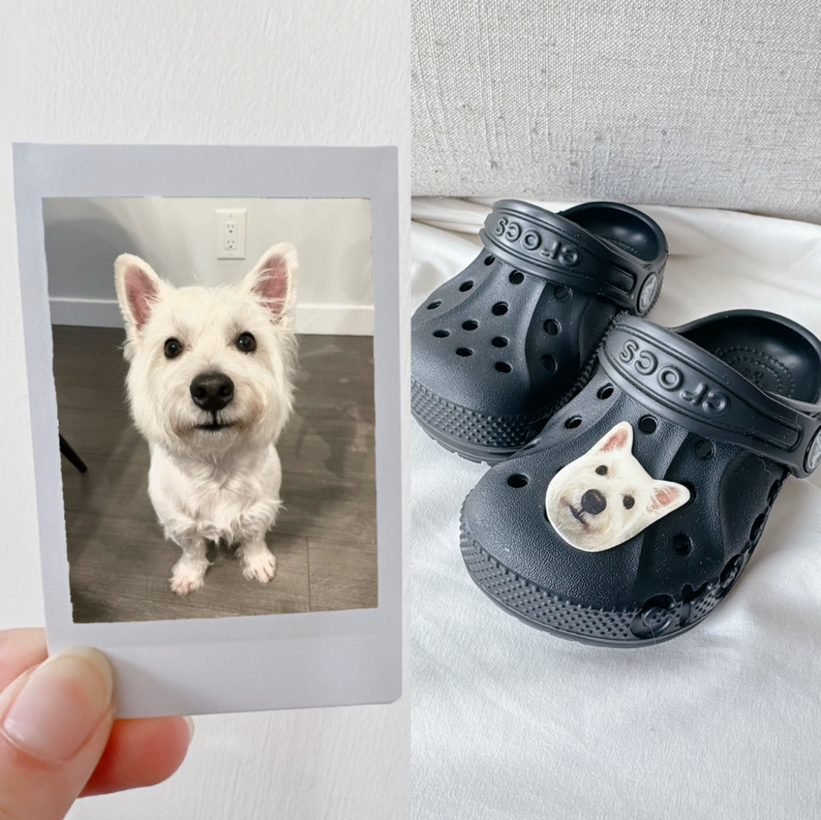 Custom Pet Portrait Crocs Jibbitz Decor Mosaic Motif