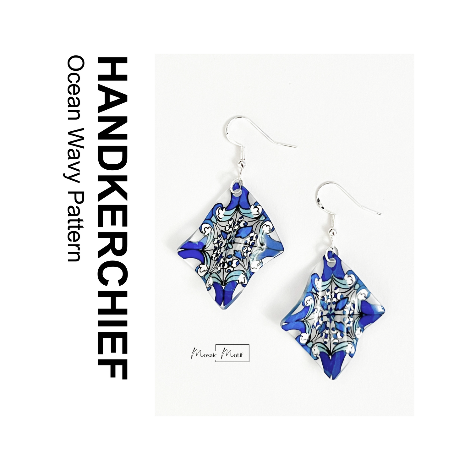 (💠Made to order) Handkerchief earrings - Geometric Vintage Vibe Pattern