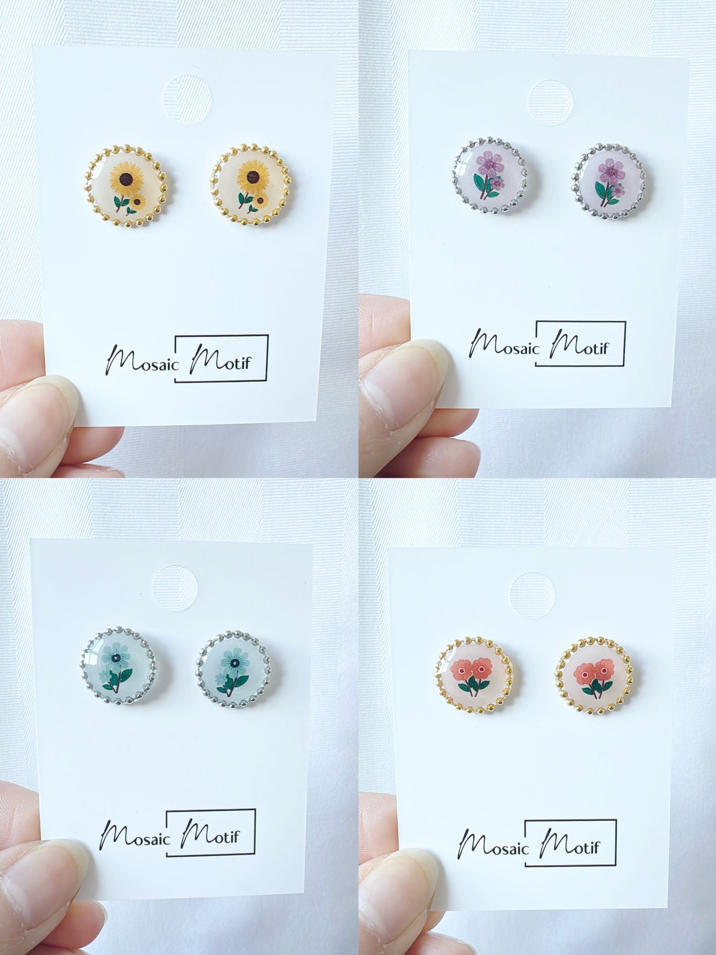 (💐) Floral Vintage gift set (earrings, necklace, ring)