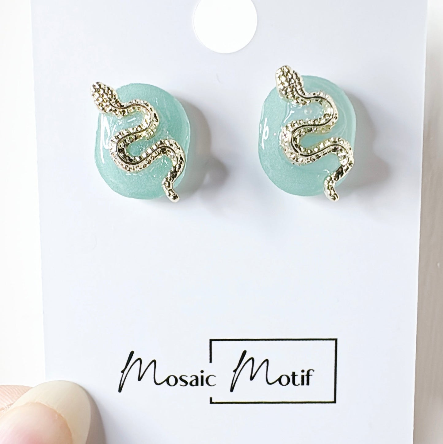 CNY - Snake Stone stud earrings