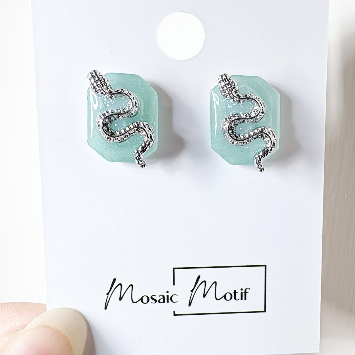 CNY - Snake Stone stud earrings