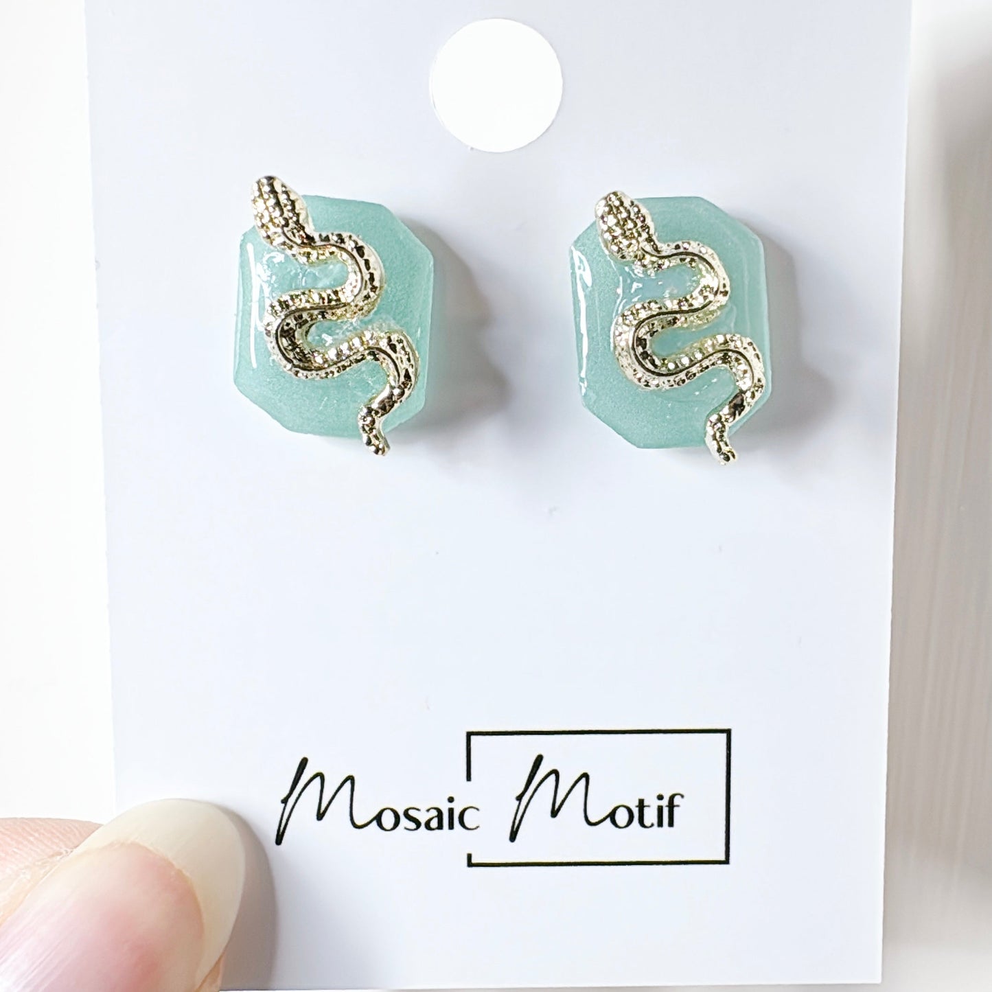 CNY - Snake Stone stud earrings